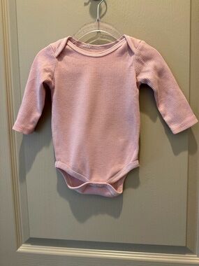 chick pea Light Pink Waffle Knit Long-Sleeve Baby One-Piece